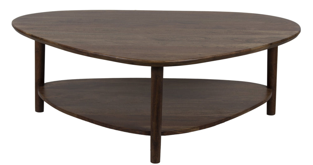 Porter Designs Porter Noma Acacia Wood Coffee Table - Mid-century Modern Oval Design With Stylish Lower Shelf Brown Wood 05-108-03-9475