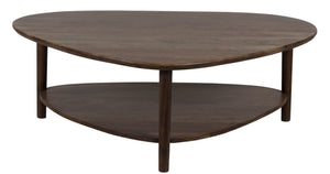 Porter Designs Porter Noma Acacia Wood Coffee Table - Mid-century Modern Oval Design With Stylish Lower Shelf Brown Wood 05-108-03-9475