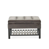 Christopher Knight Home® - Noble House - - Square Ottoman With Storage And Bottom Rack