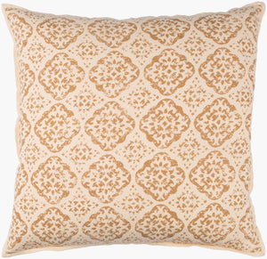 Surya D'orsay 18"L X 18"W Elegant Accent Pillow - Durable Cotton & Linen Blend For Timeless Home Decor Beige Linen,Cotton,Linen,Cotton Dor004-2020p