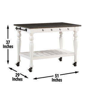 English Elm Steve Silver - Joanna - Kitchen Cart - Two Tone