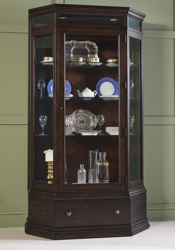 A.R.T. Furniture Revival Display Cabinet - Traditional Napa Mahogany With Adjustable Glass Shelves & Touch Lighting  Rubberwood Solids,Quarter Mahogany Veneer,Glass,Resin,Metal 328240-1730