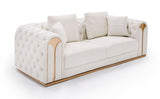 VIG Furniture Divani Casa Dosie - Modern Beige Fabric Sofa & Loveseat Set VGBNS-9368-SET-BGE