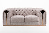 VIG Furniture Divani Casa Dosie - Transitional Beige Velvet Loveseat VGBN-S-9368-LOVE-BGE