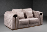 VIG Furniture Divani Casa Dosie - Transitional Beige Velvet Loveseat VGBN-S-9368-LOVE-BGE