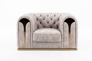 VIG Furniture Divani Casa Dosie - Transitional Beige Velvet Chair VGBN-S-9368-CHR-BGE