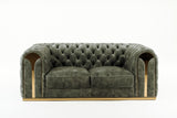 Divani Casa Dosie - Transitional Grey Velvet Loveseat