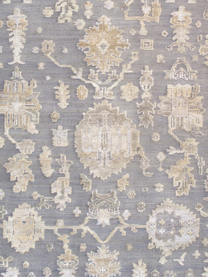 Pasargad Oushak Hand-knotted Grey Wool Area Rug - Timeless Elegance For Luxurious Home Décor   Dou-26 10x14