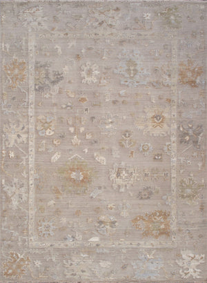 Pasargad Oushak Hand-knotted Grey Wool Area Rug - Timeless Elegance For Luxurious Home Décor   Dou-7 10x14