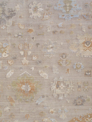 Pasargad Oushak Hand-knotted Grey Wool Area Rug - Timeless Elegance For Luxurious Home Décor   Dou-7 10x14