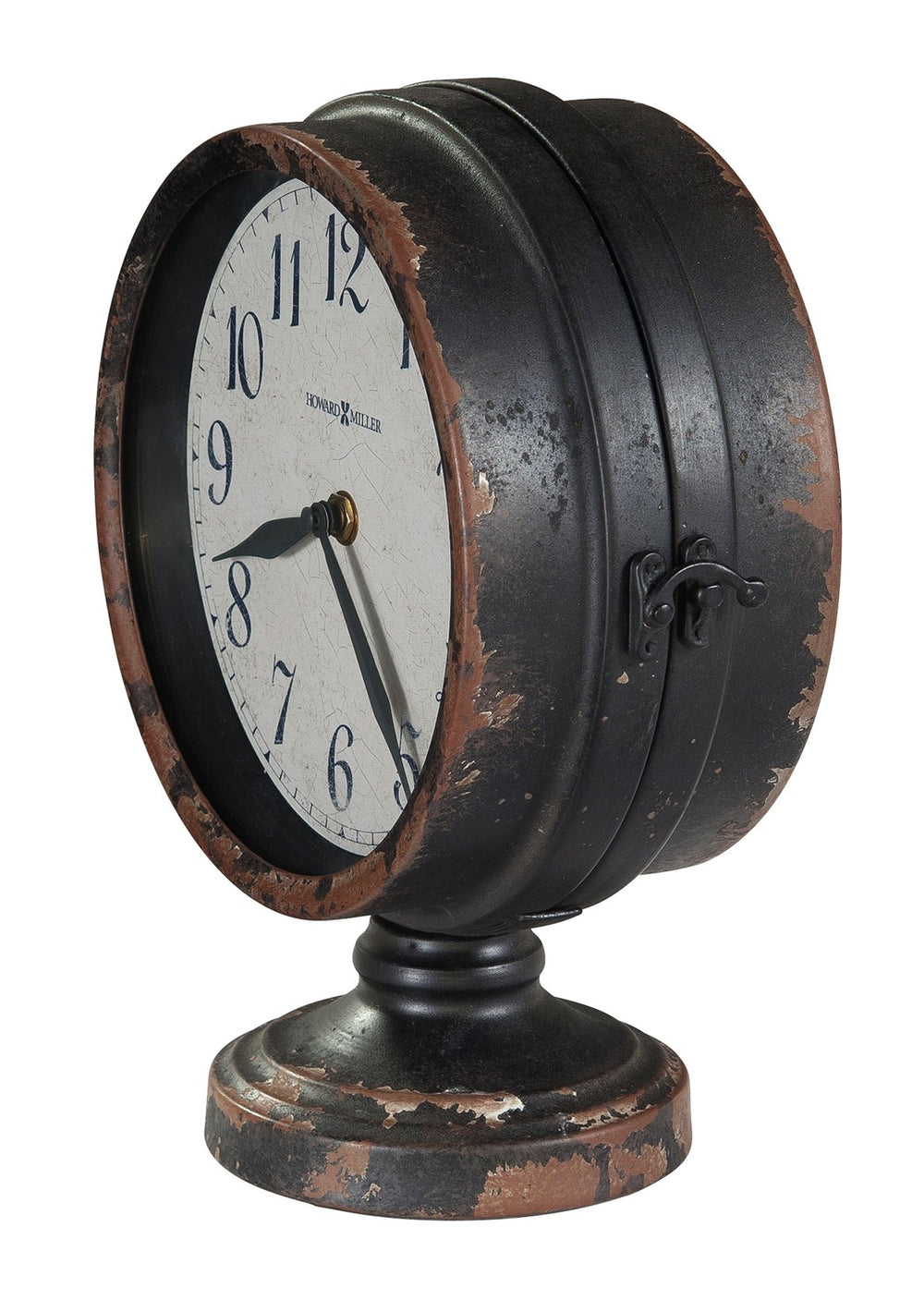 Hekman Furniture 635195 Cramden Mantel Clock - Rustic Two-sided Design, Quartz Movement, Vintage Charm For Home Decor  Cramden Mantel Clock 635195