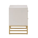 Homelegance By Top-Line Bellamy Arched Diamond Gold Metal End Table White Engineered Wood