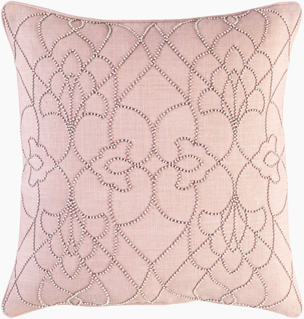 Surya Dotted Pirouette Accent Pillow - 22"L X 22"W Elegant Linen Decor For Stylish Home Comfort Ivory Linen,Linen Dp003-2222d