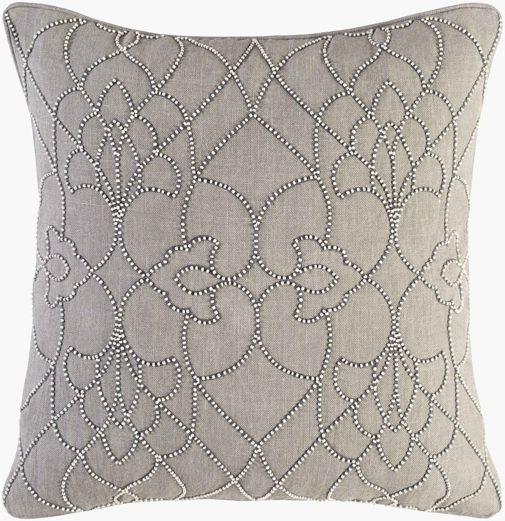 Surya Dotted Pirouette Accent Pillow - 22"L X 22"W Elegant Linen Decor For Stylish Home Comfort Ivory Linen,Linen Dp003-2222d