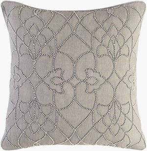 Surya Dotted Pirouette Accent Pillow - 22"L X 22"W Elegant Linen Decor For Stylish Home Comfort Gray Linen,Linen Dp005-1818