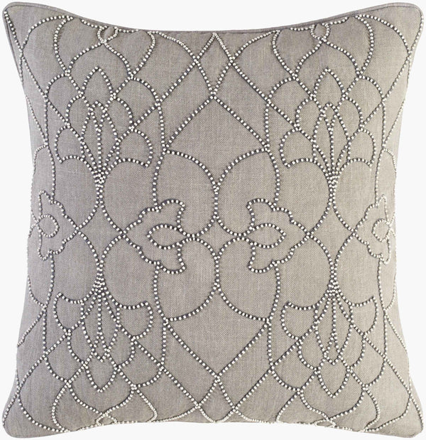 Surya Dotted Pirouette Accent Pillow - 22"L X 22"W Elegant Linen Decor For Stylish Home Comfort Gray Linen,Linen Dp005-1818