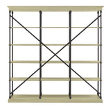 Homelegance By Top-Line Miranda Cornice Triple Shelving Bookcase Ivory White Wood