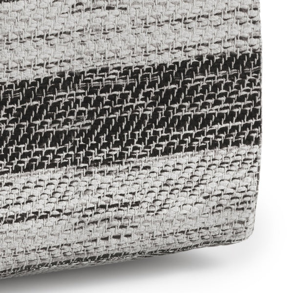 English Elm Clay Square Pouf In Soft Grey Mélange - Hand-Woven Cotton, Versatile Seating & Footrest Solution B136P159271