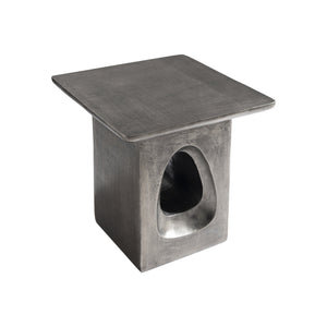 Bernhardt Bernhardt Argo Side Table With Graphite Cast Aluminum Teardrop Base, Square Top, Durable Outdoor-Friendly Finish 328404