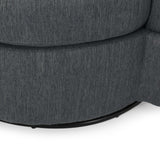 Christopher Knight Home® - Noble House - Smyrna Contemporary Upholstered Swivel Club Chair, Charcoal and Black