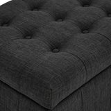 Homelegance By Top-Line Lyon Tufted Storage Bench Black Polyester