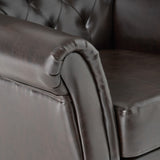 Christopher Knight Home® - Noble House - Greggory Oversized Tufted Hazelnut Brown Leather Club Chair