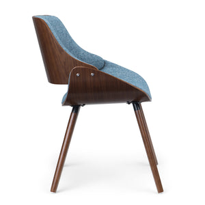 English Elm Malden Bentwood Dining Chair - Denim Blue Fabric, Mid-Century Modern Design For Stylish Comfort B136P158904