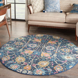 Nourison Passion PSN01 Machine Made Power-loomed No Border Indoor Only Bohemian Transitional Rug Navy, Navy 100% Polypropylene 99446809216