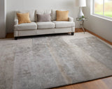 Feizy Rugs Anya Wool/Viscose Hand Tufted Industrial Rug Ivory/Gray 10' x 14'