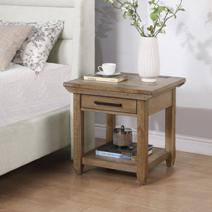 English Elm Steve Silver - Riverdale Rustic Brown End Table With Storage Shelf - Versatile Side Table For Living Room & Bedroom B081P157505-GIGA