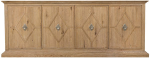 Hooker Furniture Driftwood Buckboard Entertainment Credenza With Soft-Close Doors, Ventilated Av Panels & Wine Storage Light Wood 6820-55490-80