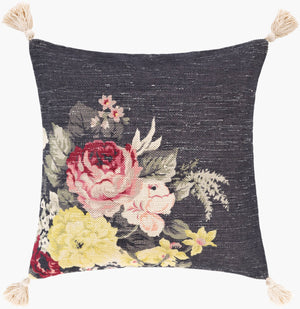 Surya Daphne Elegant 18" Accent Pillow - Luxurious Viscose & Cotton Blend, Cozy Home Décor Essential Dark Blue Cotton,Viscose,Cotton Dph001-2020p