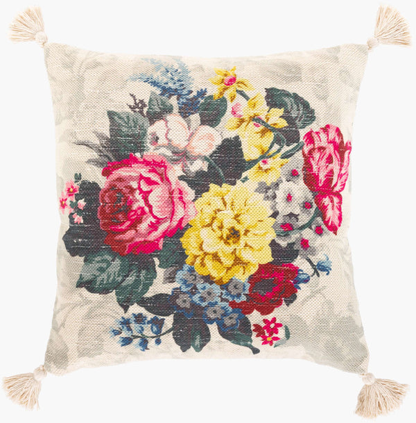 Surya Daphne Elegant 18" Accent Pillow - Luxurious Viscose & Cotton Blend, Cozy Home Décor Essential Beige Cotton,Viscose,Cotton Dph002-2222