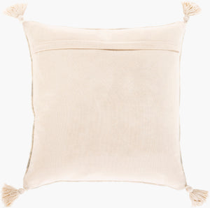 Surya Daphne Elegant 18" Accent Pillow - Luxurious Viscose & Cotton Blend, Cozy Home Décor Essential Beige Cotton,Viscose,Cotton Dph002-2222