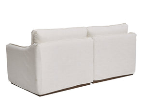A.R.T. Furniture Alias Modular Sectional Sofa With Luxurious Slipcovers And Light Oak Frame For Chic Living Spaces White Slipcover In A Polyester,Linen Blend Fabric,In A Vanilla Coloration 761509-5302s32