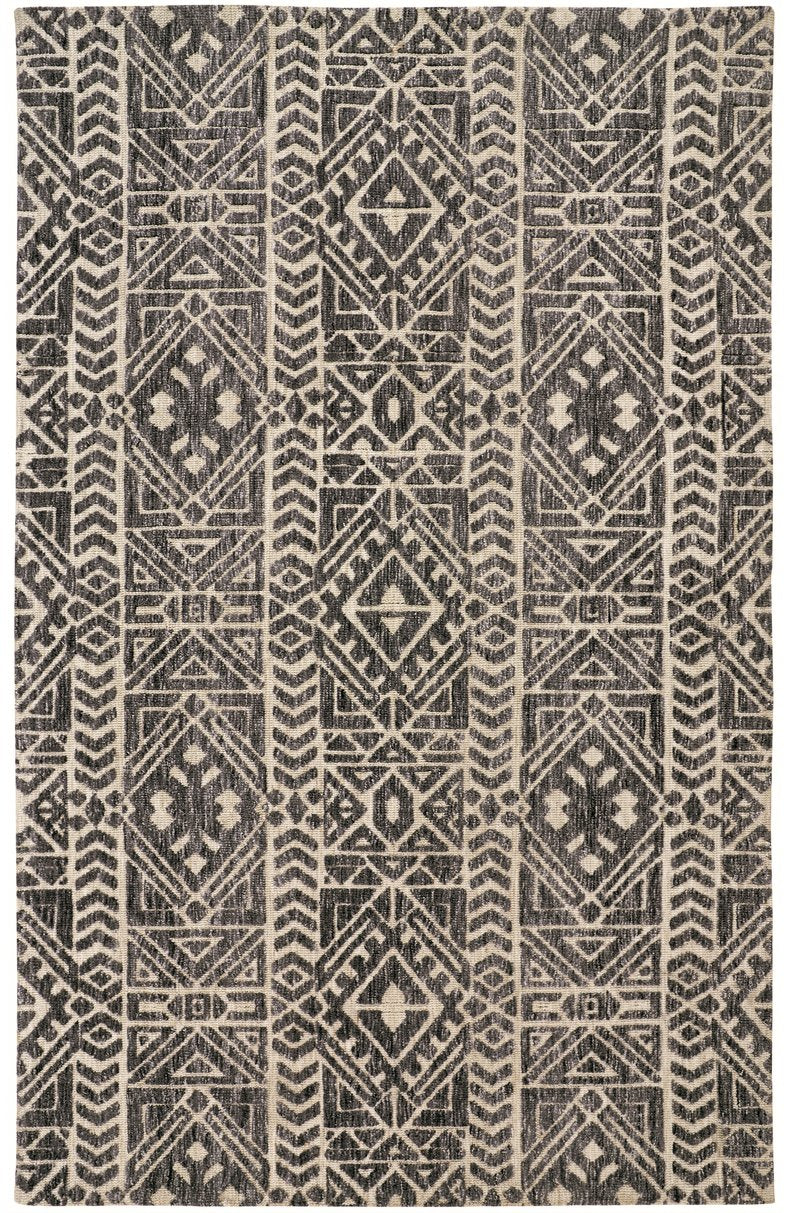 Feizy Rugs Colton Modern Southwestern Geometric Rug - Stain Resistant, Soft & Durable For High Traffic Areas Gray,Black,Ivory Polyester 8748627fslt000c50