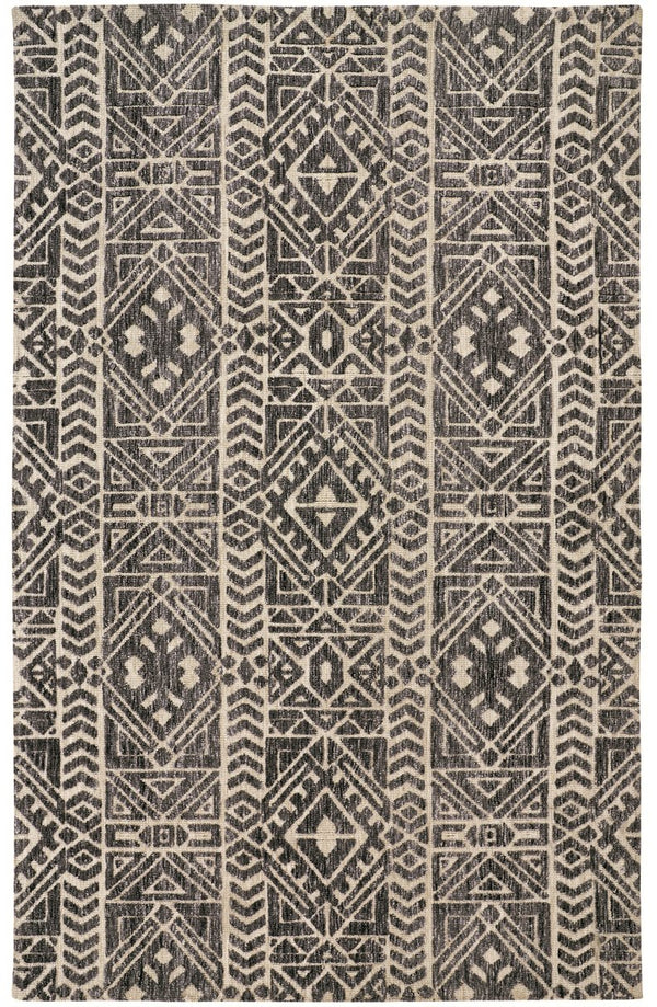 Feizy Rugs Colton Modern Southwestern Geometric Rug - Stain Resistant, Soft & Durable For High Traffic Areas Gray,Black,Ivory Polyester 8748627fslt000c50