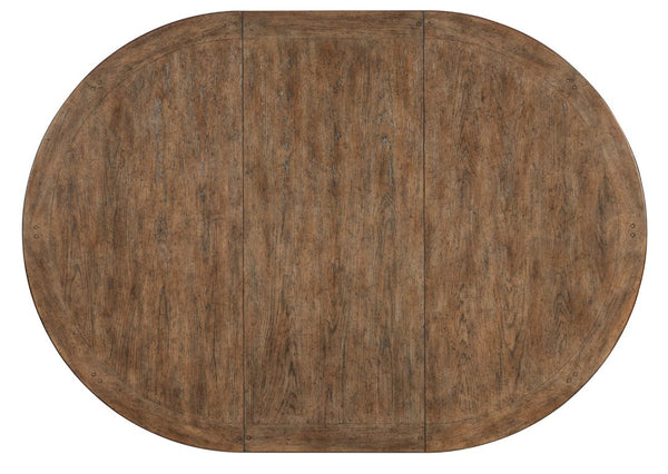 Hooker Furniture Americana Round Pedestal Dining Table With Carved Base, Two-Tone Honey Top & 22" Pull-Out Leaf Whites/Creams/Beiges 7050-75203-02