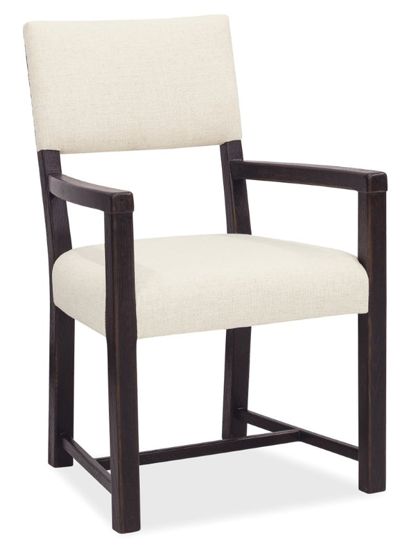 Hooker Furniture Driftwood Upholstered Arm Chair With Burnt Timber Distressed Finish, Solid Wood Arms, Soft Seat 6820-75400-99