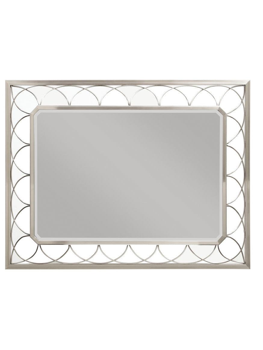 A.R.T. Furniture La Scala Mirror - Elegant Transitional Design With Braided Nickel-plated Frame And Beveled Edge Silver, Silver Material, Plated Metal 257120-1248