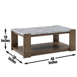 English Elm Steve Silver - Libby - Sintered Stone Coffee Table With Casters - Brown