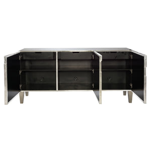 Bernhardt Bernhardt German Silver Carleton Console — 72"W Modern Entertainment Cabinet With Storage & Cable Management 369870