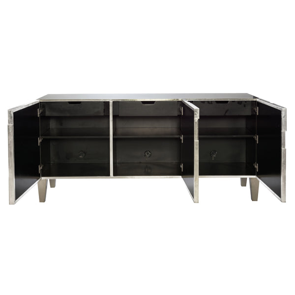 Bernhardt Bernhardt German Silver Carleton Console — 72"W Modern Entertainment Cabinet With Storage & Cable Management 369870