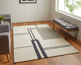 Feizy Rugs Maguire Wool/Nylon Hand Tufted Industrial Rug Ivory/Gray/Black 9' x 12'