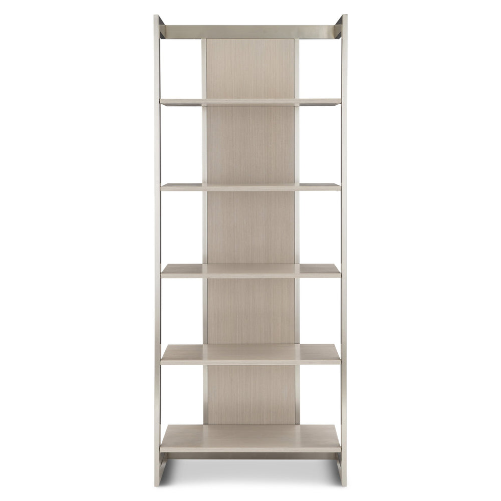 Bernhardt Bernhardt Sculptural Paloma Etagere With Brushed Silver Frame, Linear Gray Shelves For Display (95) D13810