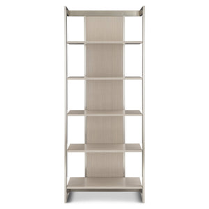Bernhardt Bernhardt Sculptural Paloma Etagere With Brushed Silver Frame, Linear Gray Shelves For Display (95) D13810