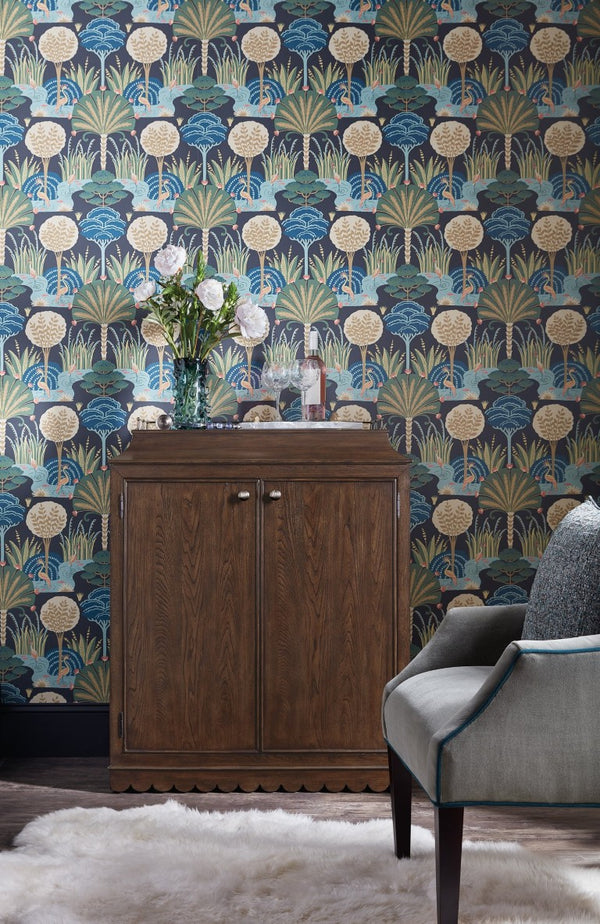 Hooker Furniture Commerce Dukes Bar Cabinet With Dark Elm, Gold Accents, Wine Glass Racks, 8-Bottle Pullout & Hidden Drawer 7228-50725-85