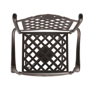English Elm Cast Aluminum Outdoor Barstool with Diamond Lattice Back and Cabriole Legs Swivel Seat 54393.00COP