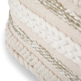 Hearth and Haven Zenarique Handcrafted Cotton Woven Pinstripe Pouf B136P159327 Natural