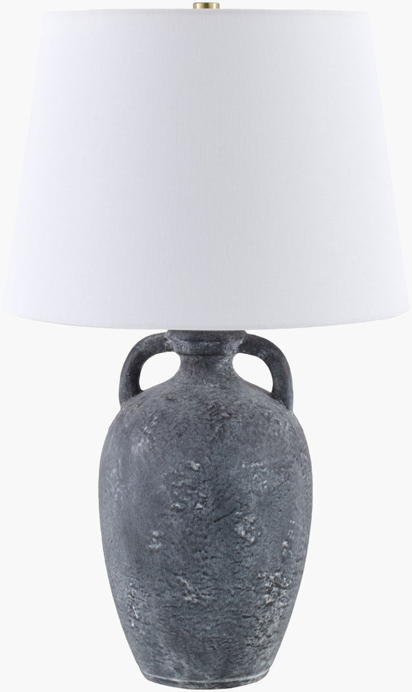 Livabliss Dippy Ceramic Table Lamp with Linen Shade for Rustic Bedroom or Console Styling DPY-001